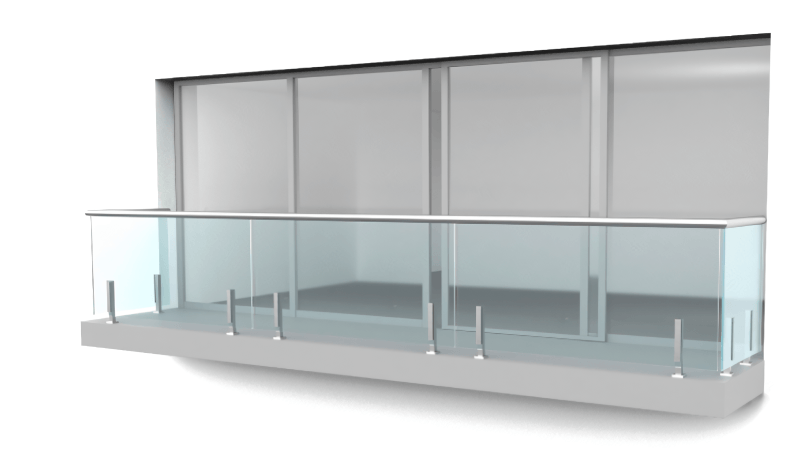 Glass Railing System On A Mini-Posts