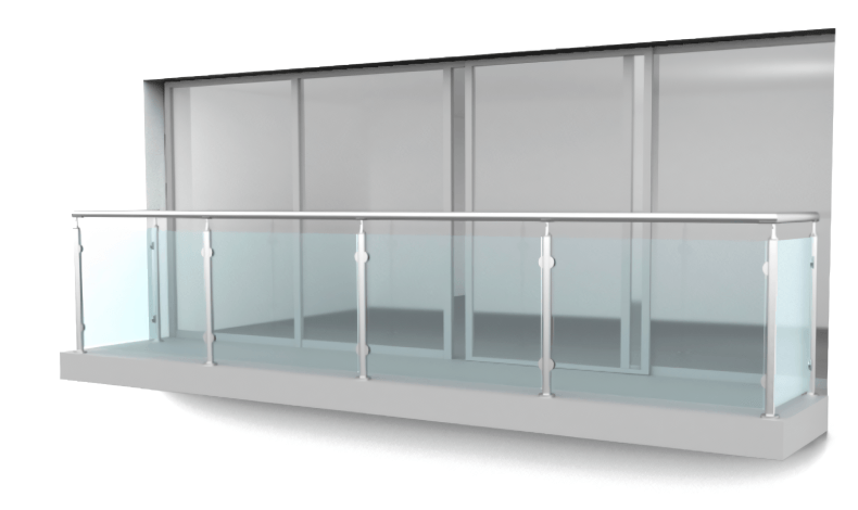 Glass Railing System On Tall Posts